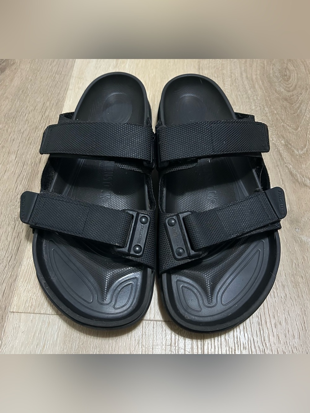 Birkenstock Men's Black Dual-Strap Adjustable Slide Sandals